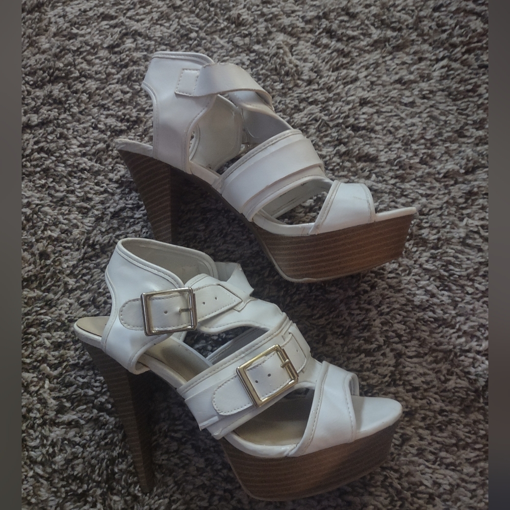 Elegant White Platform Heels